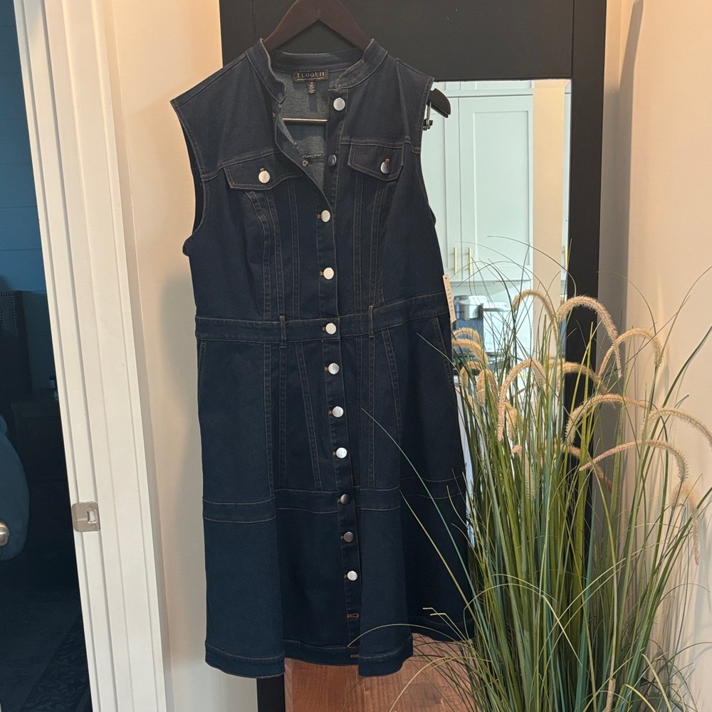 Eloquii Button Front Denim Dress NWT